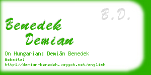 benedek demian business card